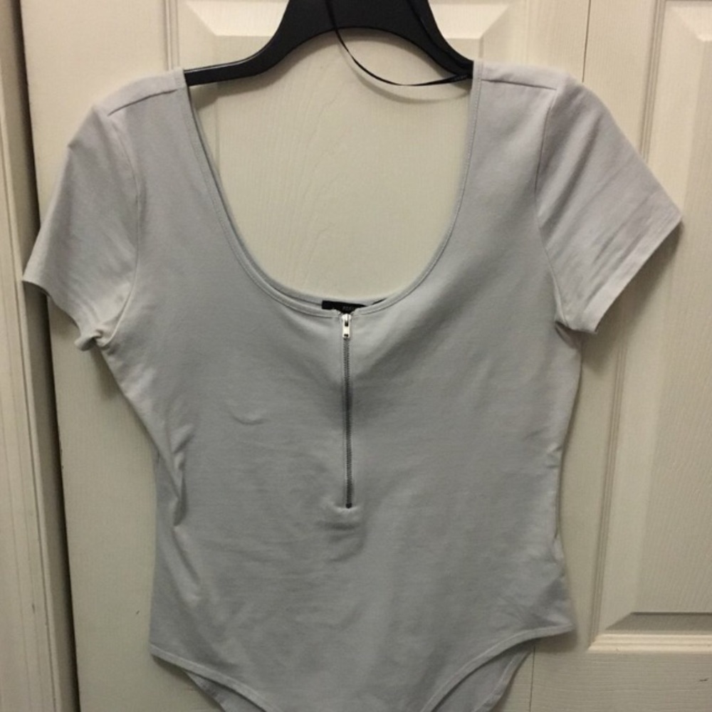 gray bodysuit, forever21, size is Large
